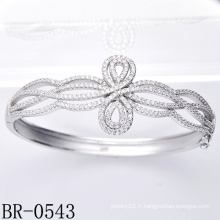 Bracelet en bijoux de mode Silver Micro Pave CZ réglable Br-0543)